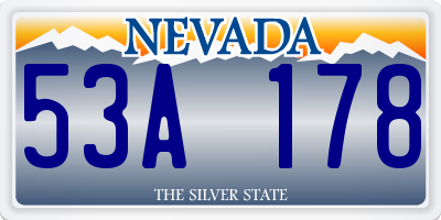 NV license plate 53A178