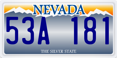 NV license plate 53A181