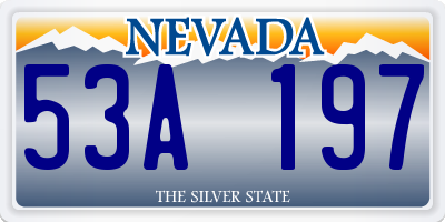 NV license plate 53A197