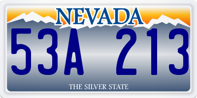 NV license plate 53A213