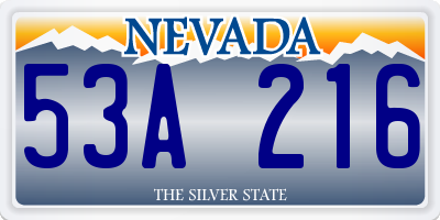 NV license plate 53A216