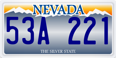 NV license plate 53A221