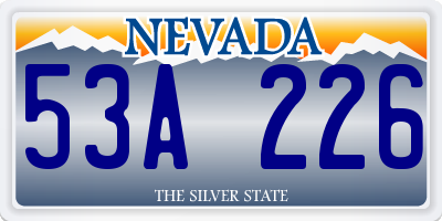NV license plate 53A226