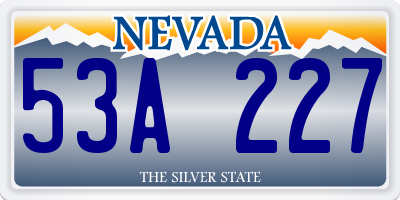 NV license plate 53A227