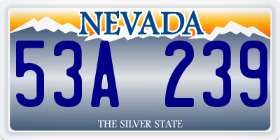 NV license plate 53A239
