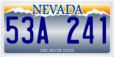 NV license plate 53A241