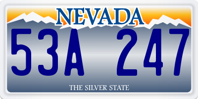 NV license plate 53A247