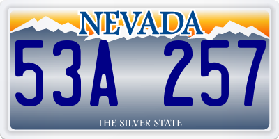 NV license plate 53A257
