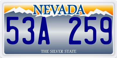 NV license plate 53A259