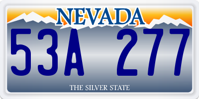 NV license plate 53A277