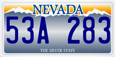 NV license plate 53A283