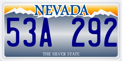 NV license plate 53A292