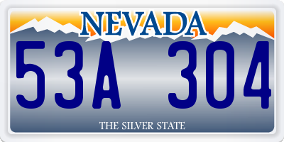 NV license plate 53A304