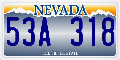 NV license plate 53A318