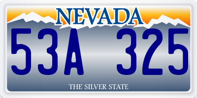 NV license plate 53A325