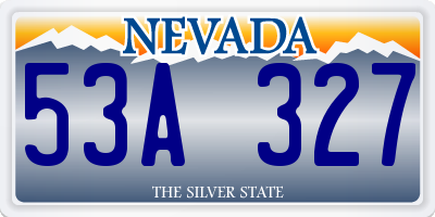 NV license plate 53A327