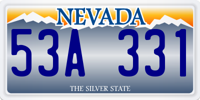 NV license plate 53A331