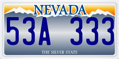 NV license plate 53A333