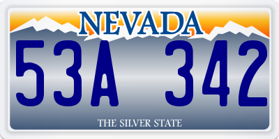 NV license plate 53A342