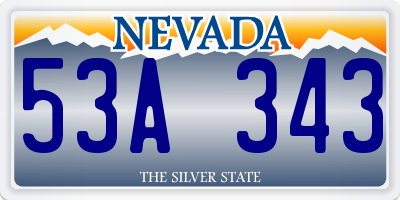 NV license plate 53A343