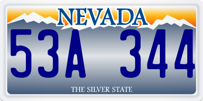 NV license plate 53A344