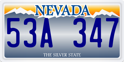 NV license plate 53A347