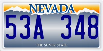 NV license plate 53A348