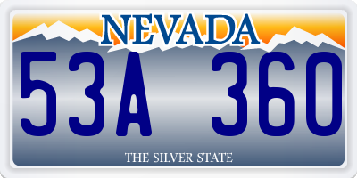 NV license plate 53A360