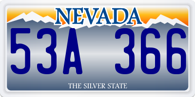 NV license plate 53A366