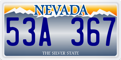 NV license plate 53A367