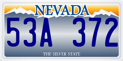 NV license plate 53A372