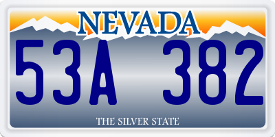 NV license plate 53A382