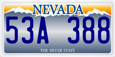 NV license plate 53A388
