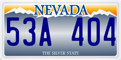 NV license plate 53A404