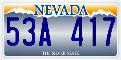 NV license plate 53A417