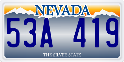 NV license plate 53A419