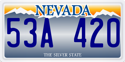 NV license plate 53A420