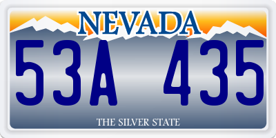 NV license plate 53A435