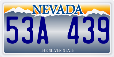 NV license plate 53A439