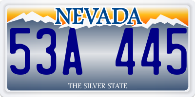 NV license plate 53A445