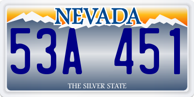 NV license plate 53A451