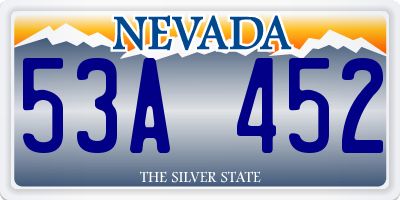 NV license plate 53A452