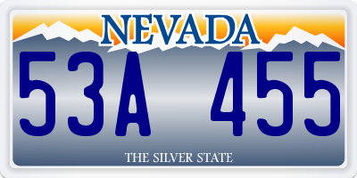 NV license plate 53A455