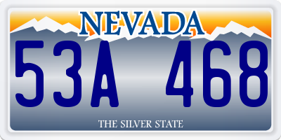 NV license plate 53A468