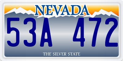 NV license plate 53A472