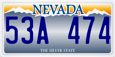 NV license plate 53A474