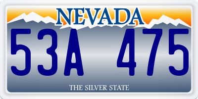NV license plate 53A475