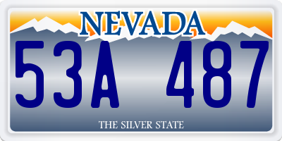 NV license plate 53A487