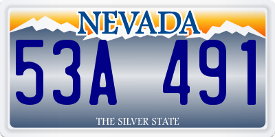 NV license plate 53A491