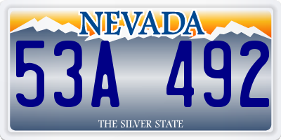 NV license plate 53A492